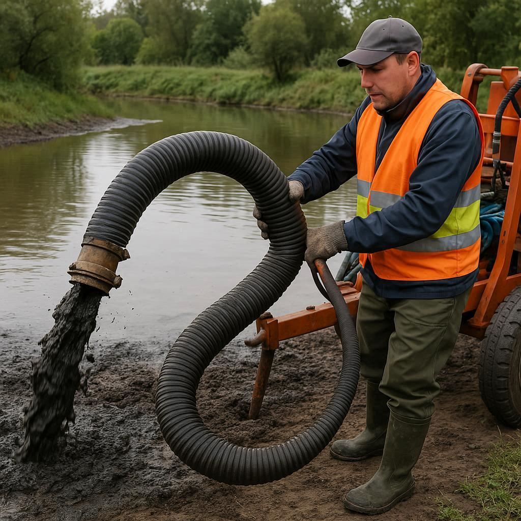 Очистка прудов и водоемов от ила в Подольске