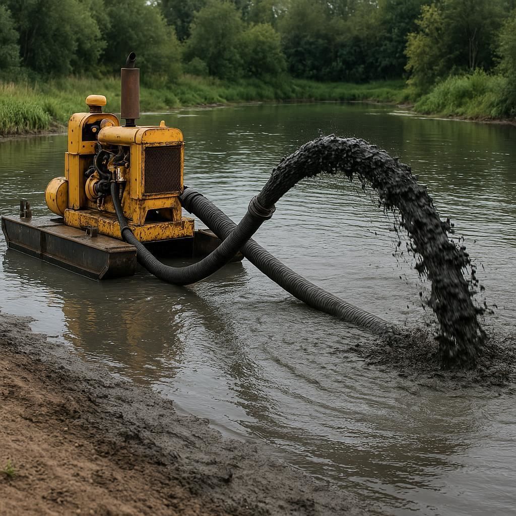 Очистка прудов и водоемов от ила в Подольске